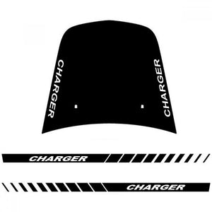 Chargin 5 (like 4 with Charger name in hood and rocker) 2006-2010 Dodge Charger Vinyl Kit